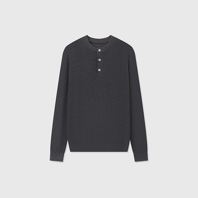 brunello cucinelli ribbed henley knit sweater